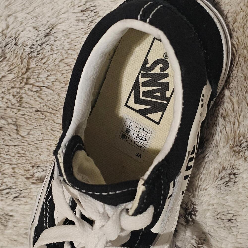 Vans Kids Old Skool Logo Print Black & White 12  NWOT - Picture 4 of 7